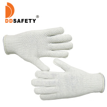 Dotted White Cotton Safety Gloves